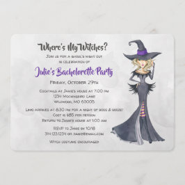 Halloween Bad Witches Bachelorette Party Inbjudningar