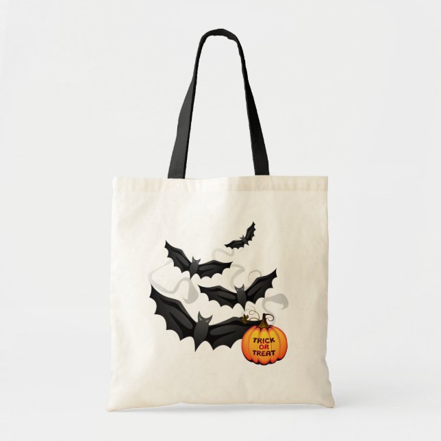 Halloween Bag-Fladdermöss Tote Bag Tygkasse (Framsidan)