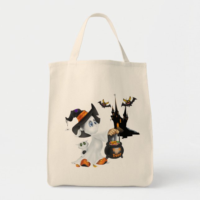 Halloween Bag-Ghost Tygkasse (Framsidan)