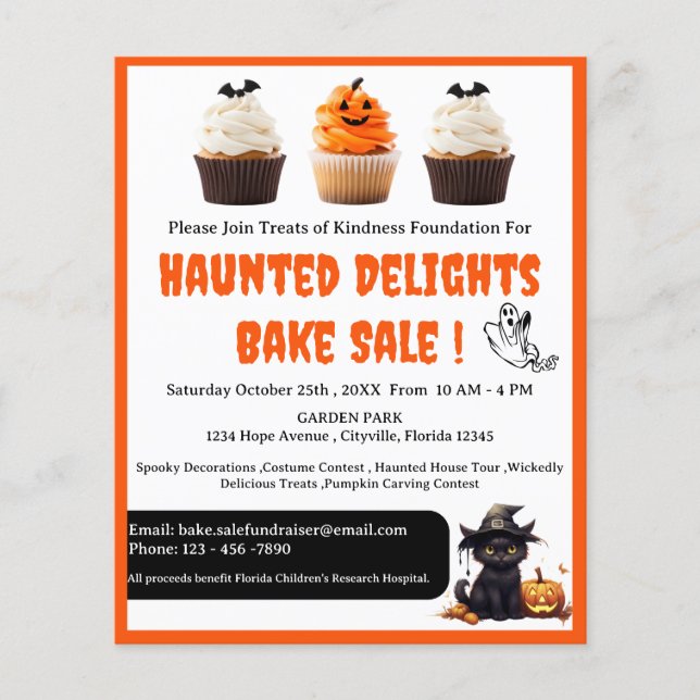 Halloween Bake Sale Flygblad (Framsidan)