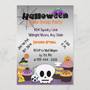 Halloween Bake Swap Party-inbjudan Inbjudningar