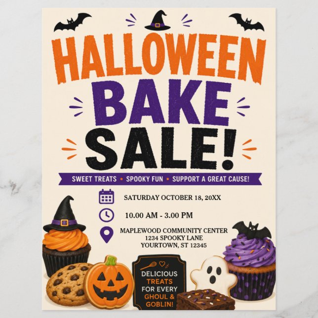 Halloween bakförsäljning Flyer (Framsidan)