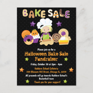Halloween bakförsäljning fundraiser inbjudan