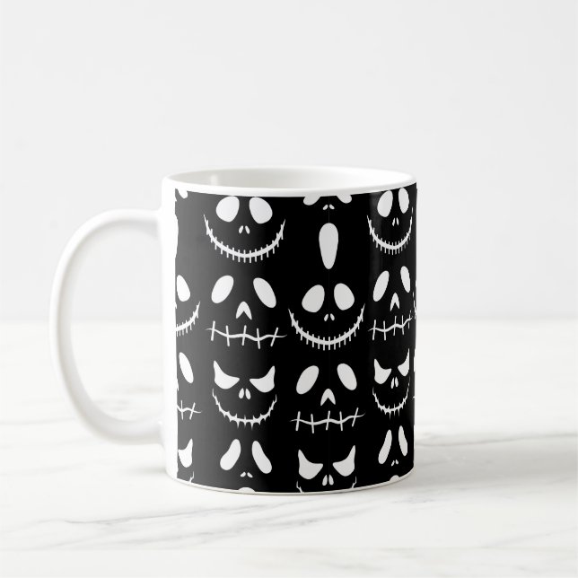 Halloween-bakgrund. Sömlös mönster med hallow Kaffemugg (Vänster)