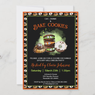 Halloween Baking Cookie Exchange Party-inbjudan Inbjudningar