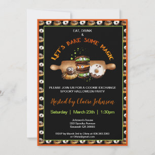 Halloween Baking Cookies Party-inbjudan Inbjudningar