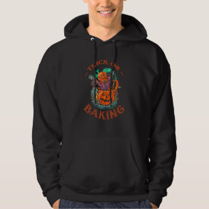 Halloween-bakning eller bus eller godis Halloween- Hoodie