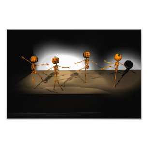 Halloween Ballet Ballet Dancing Pumpkins Fototryck