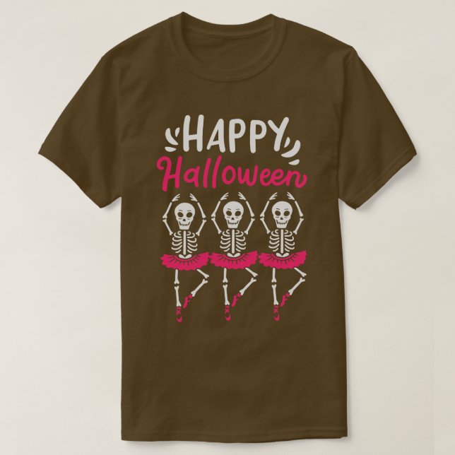 Halloween Ballet Dancer Skeleton Spooky T Shirt (Design framsida)