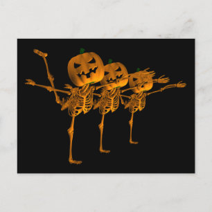 Halloween Ballet Dancing Skeletons Vykort