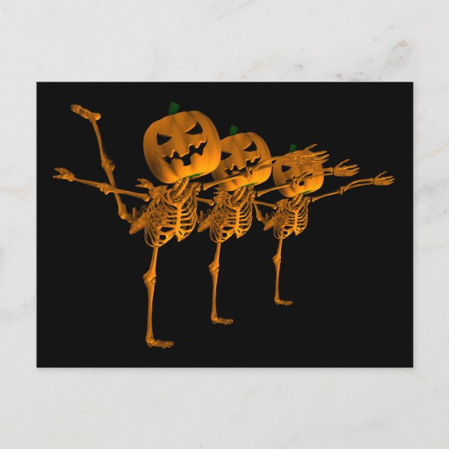 Halloween Ballet Dancing Skeletons Vykort (Framsida)