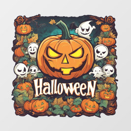 Halloween-Banner mit Kürbissen und Geistern - 