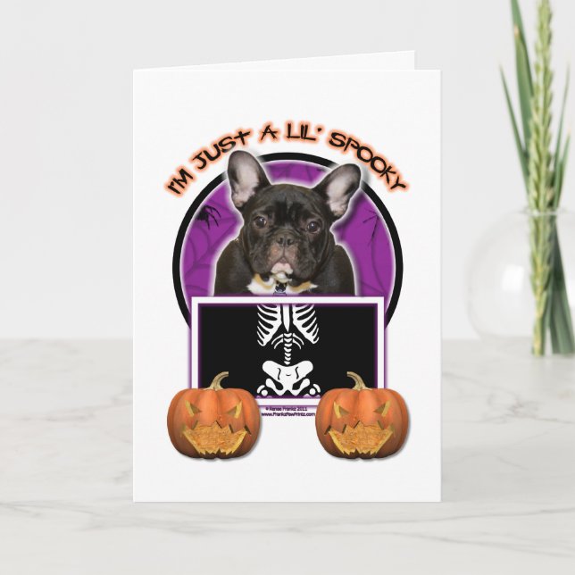 Halloween - Bara ett Lil-tal - Frenchie - Teal Kort (Framsida)