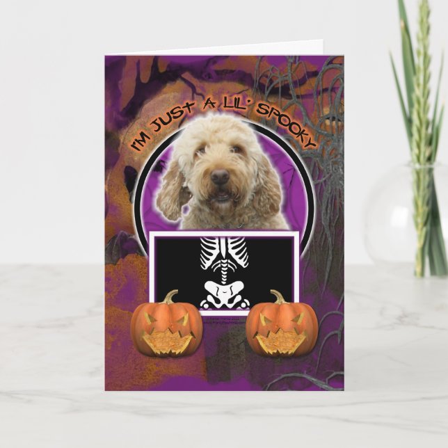 Halloween - Bara ett Lil-talesoky - GoldenDoodle Kort (Framsida)