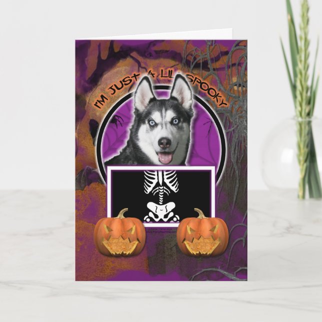 Halloween - bara ett Lil-talesoky - Siberian husky Kort (Framsida)