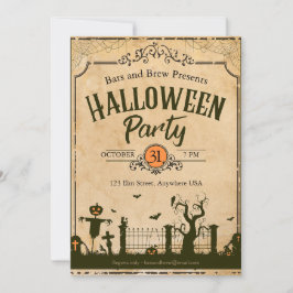 Halloween Bara ett litet tal Party Inbjudningar