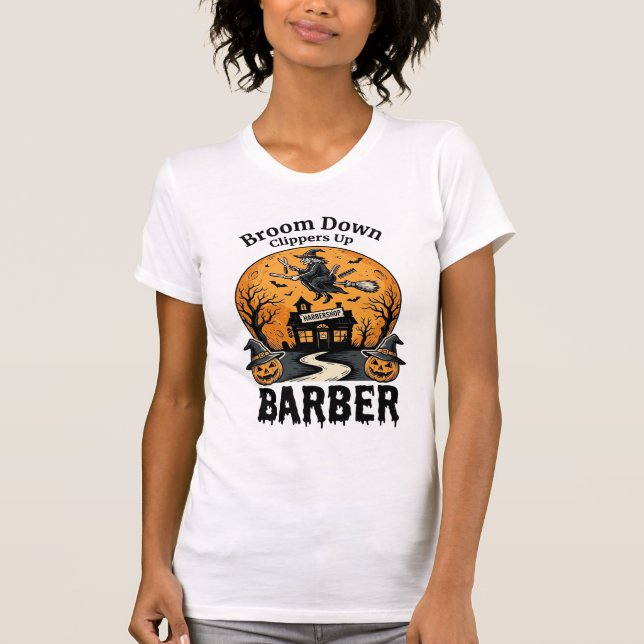 Halloween Barber Tröja Häxig Spökad Salong Puns_1 (Framsida)