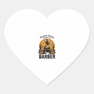 Halloween Barber Tröja Häxig Spökad Salong Puns_1 Hjärtformat Klistermärke
