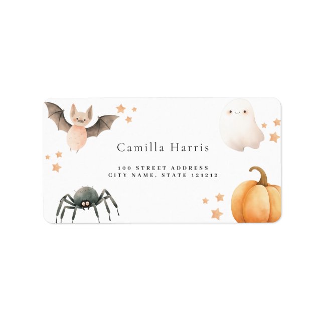 Halloween Barn Birthday Address Label Adressetikett (Framsidan)