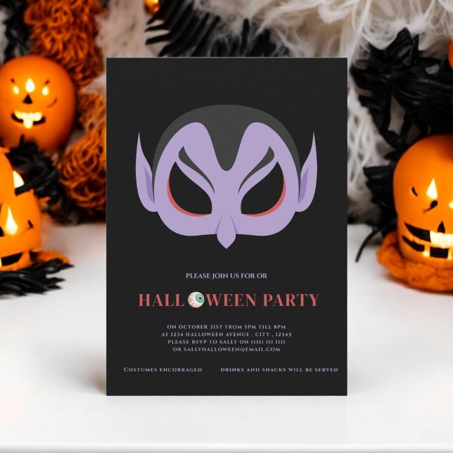 halloween-barnkostym party inbjudningar (kids halloween dracula costume party , modern simple cute , kids party , spooky)