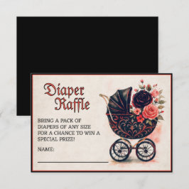 Halloween Barnvagn Diaper Raffle Baby Shower Tilläggskort
