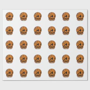 Halloween Baseboll Maker Flygande Häxa Trä Måne Presentpapper