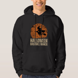 Halloween Baseboll Maker Vintage Häxa Grafik Hoodie