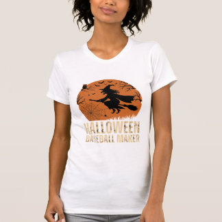Halloween Baseboll Maker Vintage Häxa Grafik T Shirt