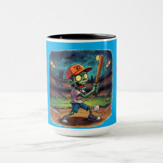 Halloween-baseboll, Zombie, Hjärnor över baser Mugg