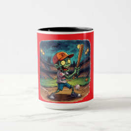 Halloween Baseboll, Zombie, Hjärnor Över Baser Mugg