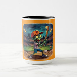Halloween Baseboll, Zombie, Hjärnor Över Baser Mugg