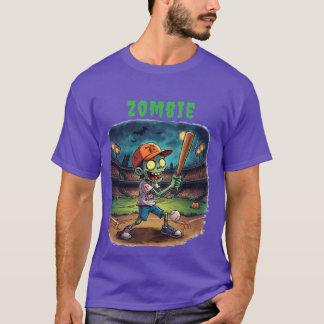 Halloween Baseboll, Zombie, Hjärnor Över Baser  T Shirt