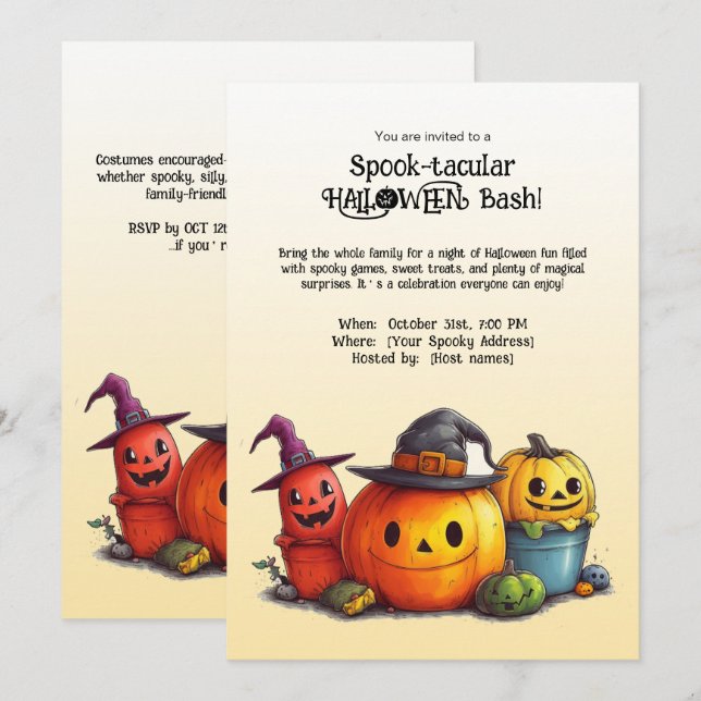 HALLOWEEN Bash! Inbjudningar (Fram/baksida)
