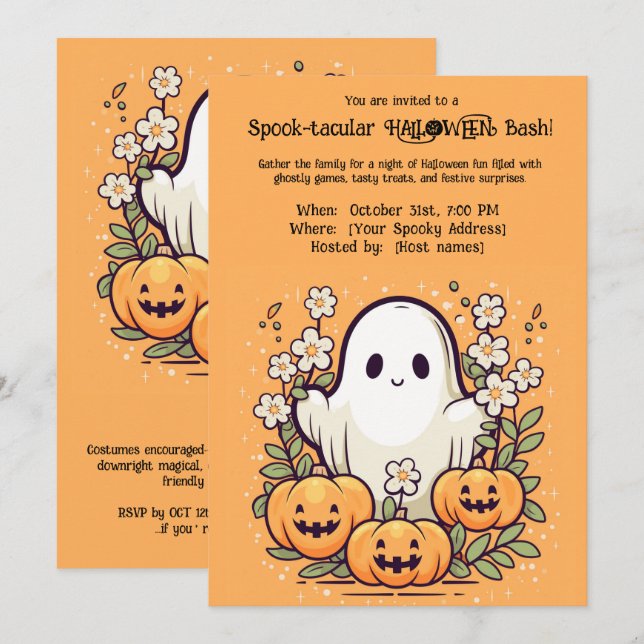 HALLOWEEN Bash! Inbjudningar (Fram/baksida)