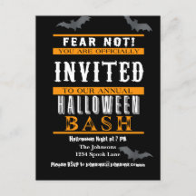 Halloween Bash Party-inbjudningar