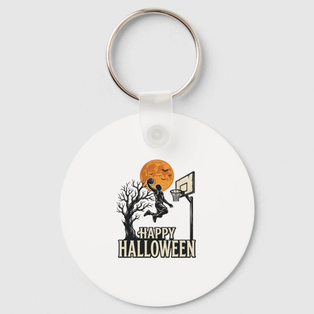 Halloween Basket Halloween Glad Halloween Vintage  Nyckelring (Framsida)