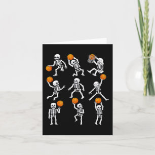 Halloween Basketball Skeletons Dunking Dribble Boy Kort