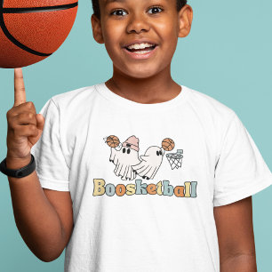 Halloween Basketball Spöken spelar Retro Boo T Shirt