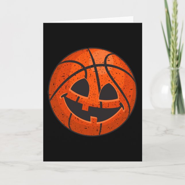 Halloween Basketboll Pumpa Kort (Framsida)