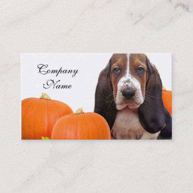 Halloween Bassethund Visitkort (Framsida)