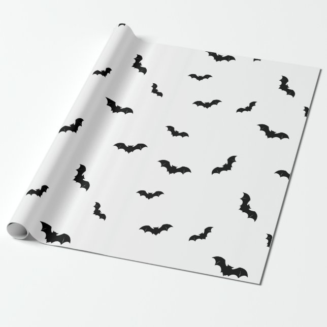 Halloween Bat Pattern Spooky Presentpapper (Utrullad)