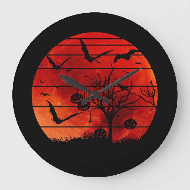 HALLOWEEN BATS AND TREES STOR KLOCKA (Framsida)