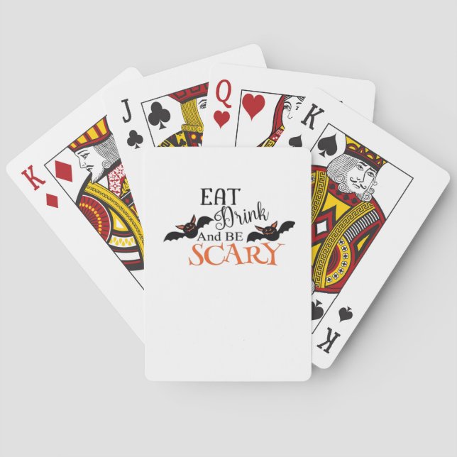 Halloween Bats Be Scary Funny Meme Casinokort (Baksidan)