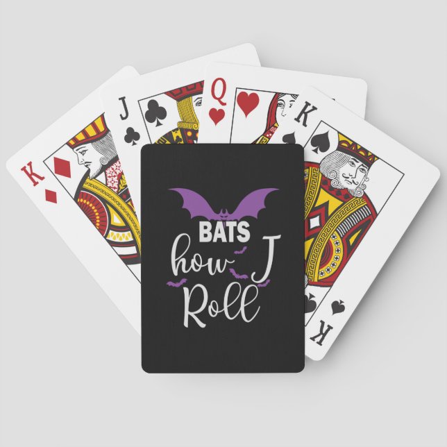 Halloween Bats How I Roll Birthday Casinokort (Baksidan)