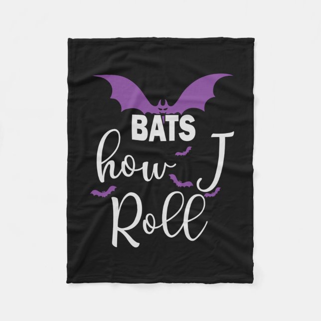 Halloween Bats How I Roll Birthday Fleecefilt (Framsidan)