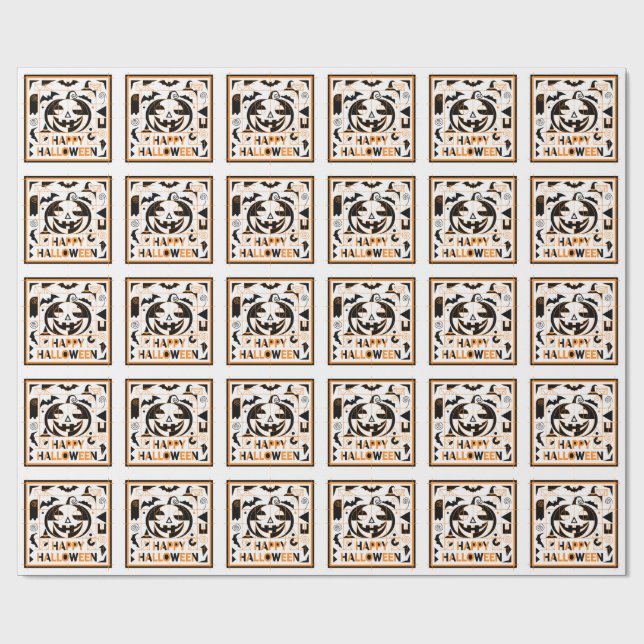 Halloween Bauhaus Pumpkin Presentpapper (Platt)
