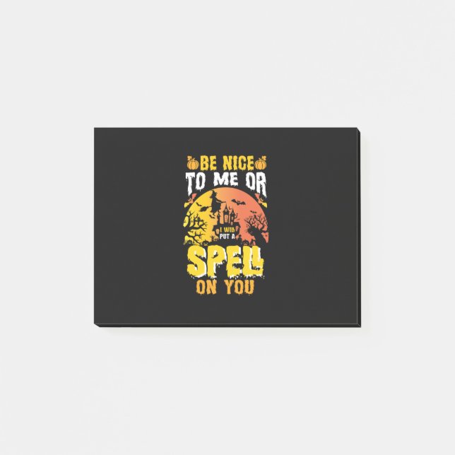 Halloween Be Nice To Me Birthday Post-it Block (Framsida)