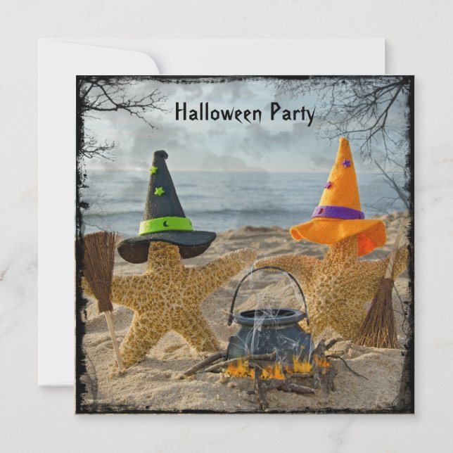 Halloween Beach-partsinbjudan Inbjudningar (Framsida)