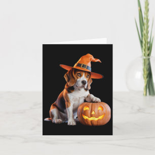 Halloween Beagle för Hundälskare med laddningskost Kort