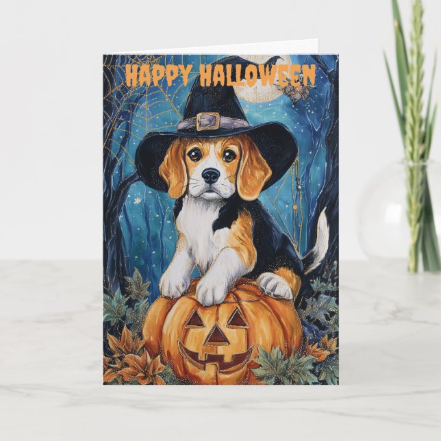 Halloween Beagle Helgkort (Framsida)